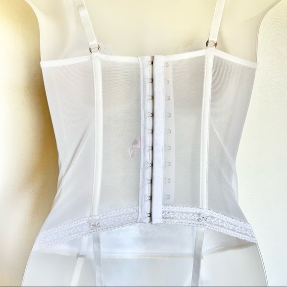 VS Very Sexy Corset Garter Belt Bustier Leopard & White Lace Lingerie Size 34B - Picture 8 of 16